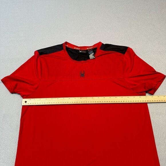 Spyder Shirt‎ Mens Large Active Athletic Red Center Chest Logo Back Logo - Picture 4 of 9